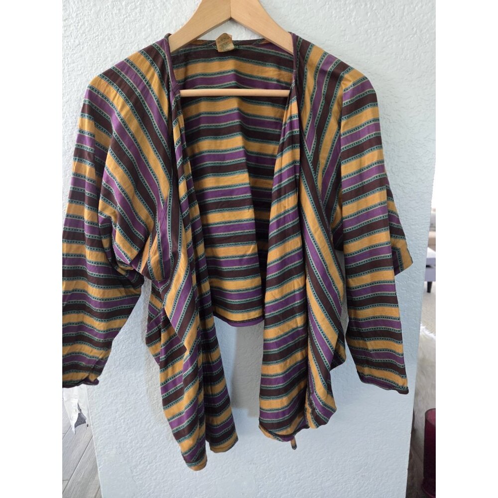 Kenzo Paris Multicolor Assymetrical Cotton Duster In Size 38. 90s